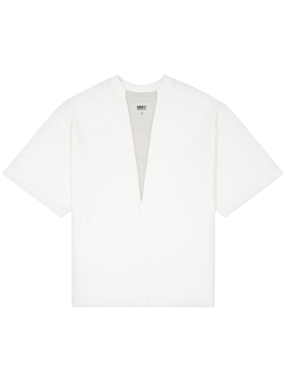 MM6 Maison Margiela stitch-detail cotton T-shirt - White von MM6 Maison Margiela