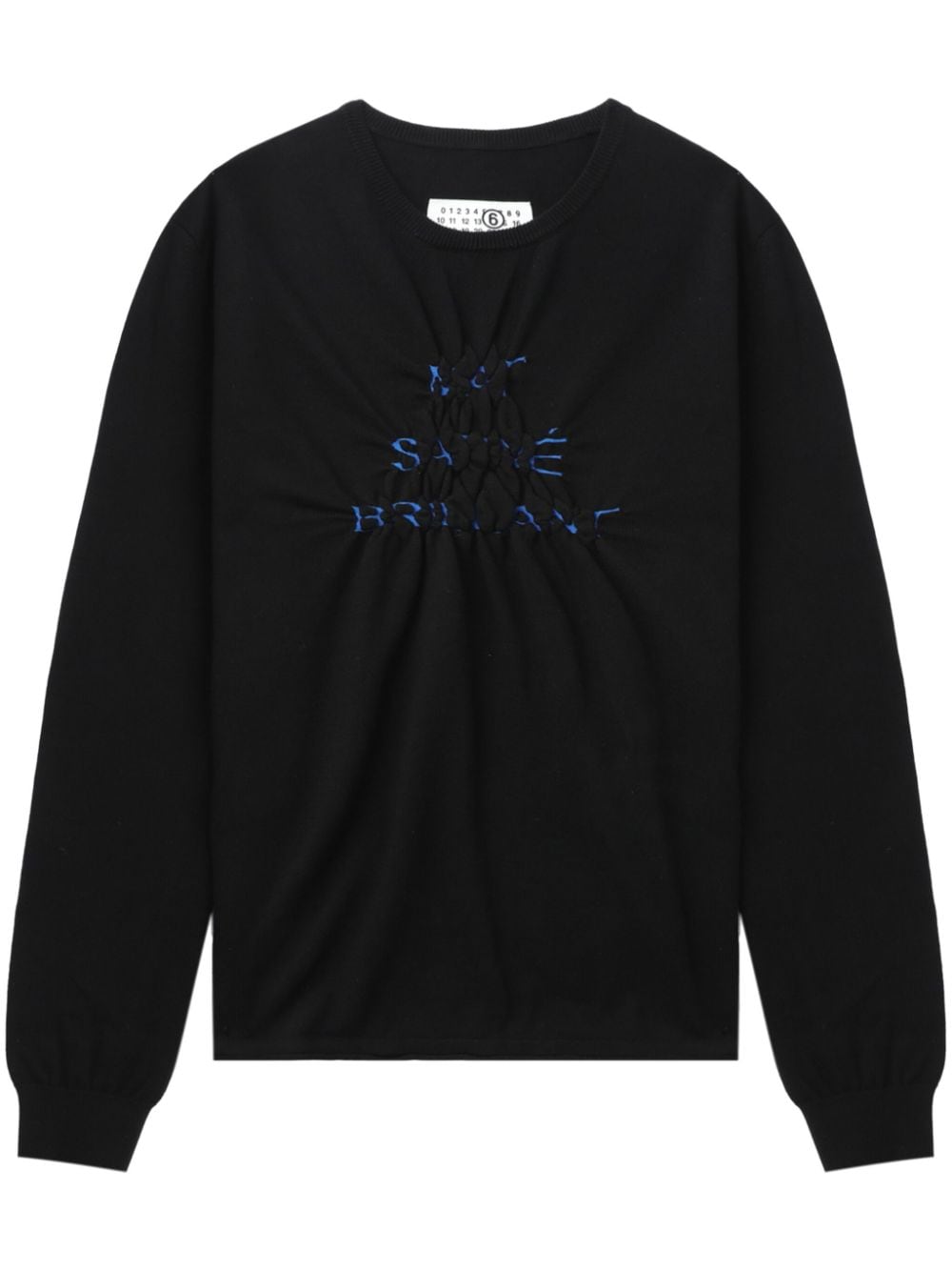 MM6 Maison Margiela slogan-print gathered sweatshirt - Black von MM6 Maison Margiela