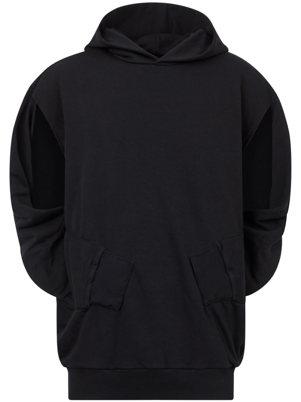 MM6 Maison Margiela stitched-sleeves hoodie - Black von MM6 Maison Margiela