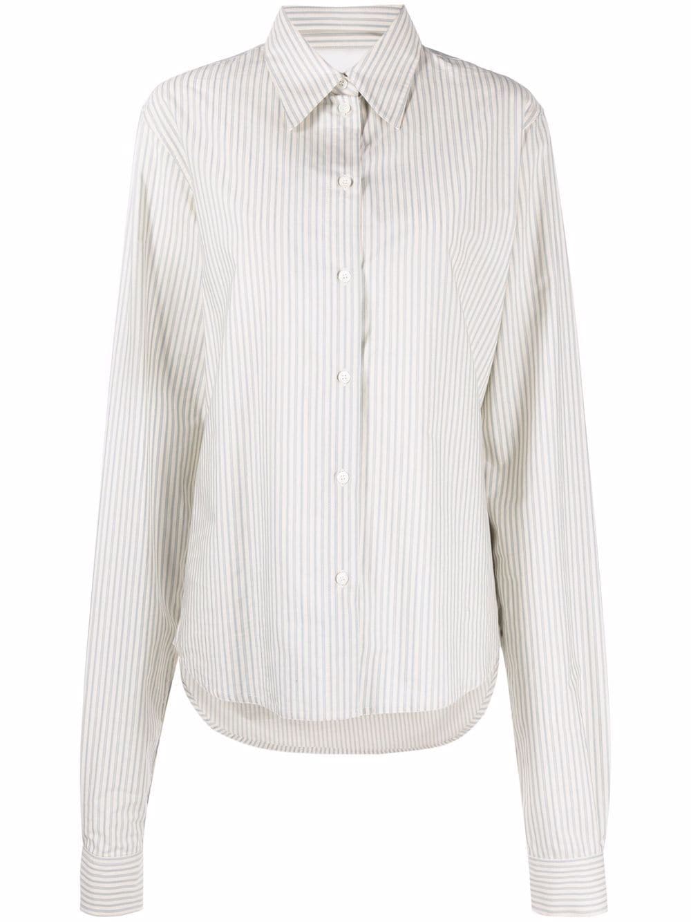 MM6 Maison Margiela striped oversized cotton shirt - Neutrals von MM6 Maison Margiela