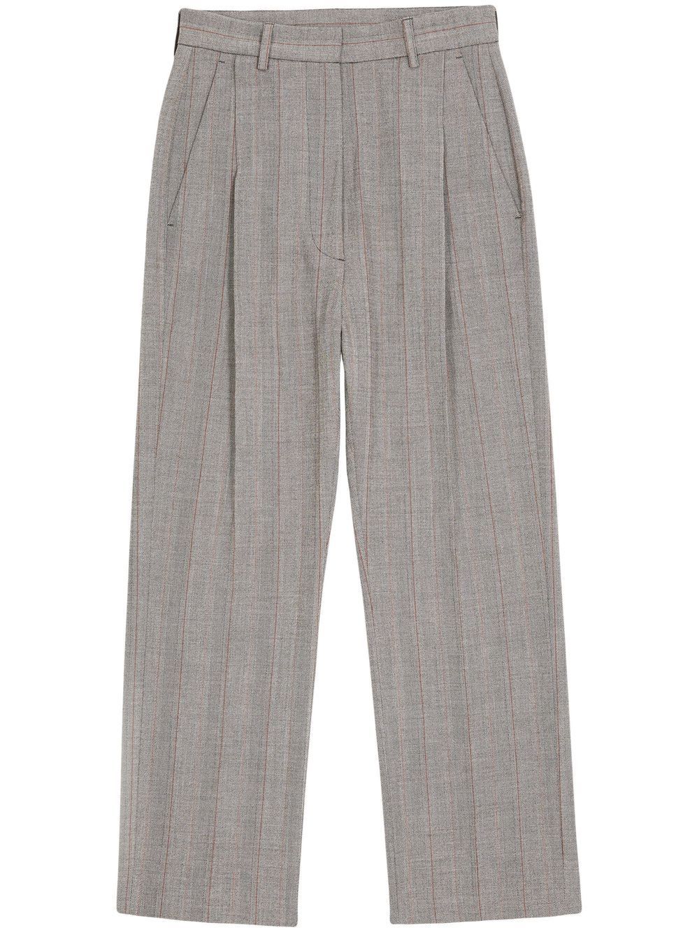 MM6 Maison Margiela pleated cropped trousers - Grey von MM6 Maison Margiela