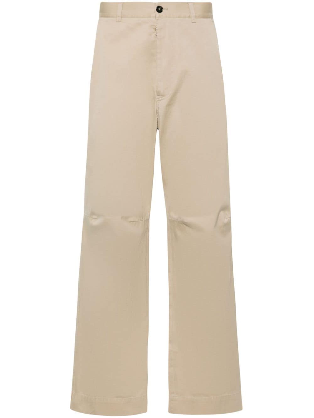 MM6 Maison Margiela wide-leg twill chino trousers - Neutrals von MM6 Maison Margiela