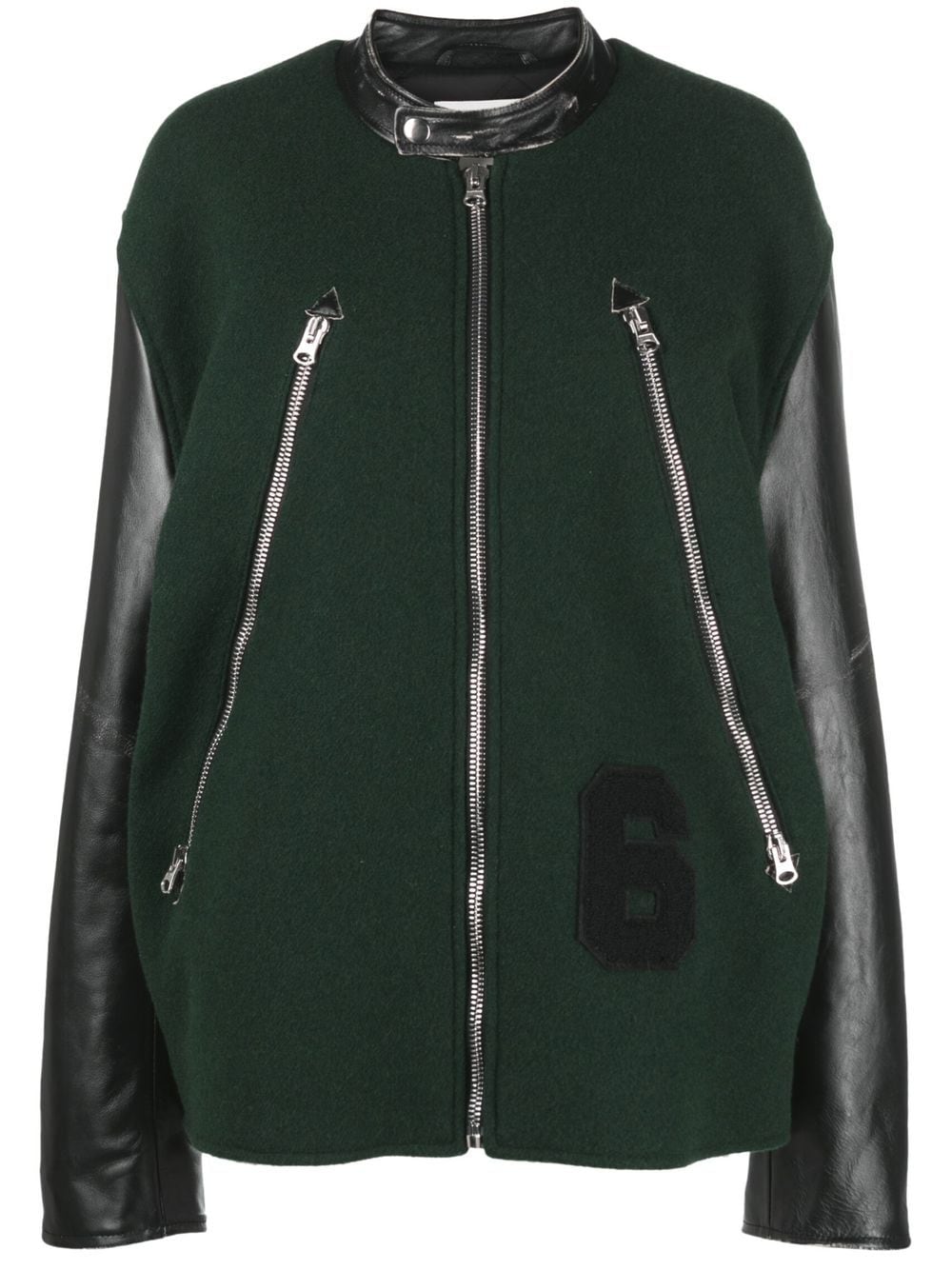 MM6 Maison Margiela zipped varsity jacket - Green von MM6 Maison Margiela