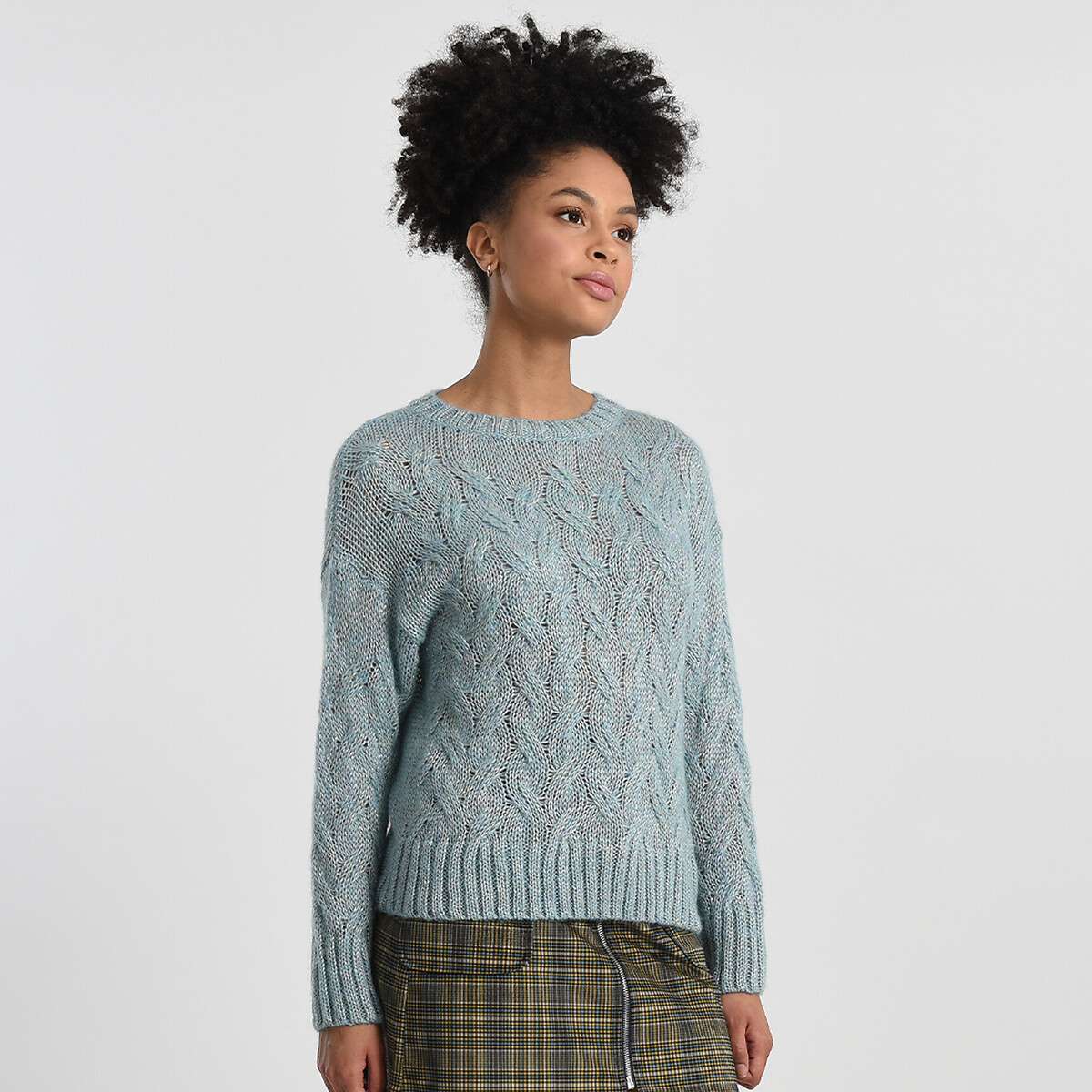 Pullover, runder Ausschnitt, Zopfmuster von MOLLY BRACKEN