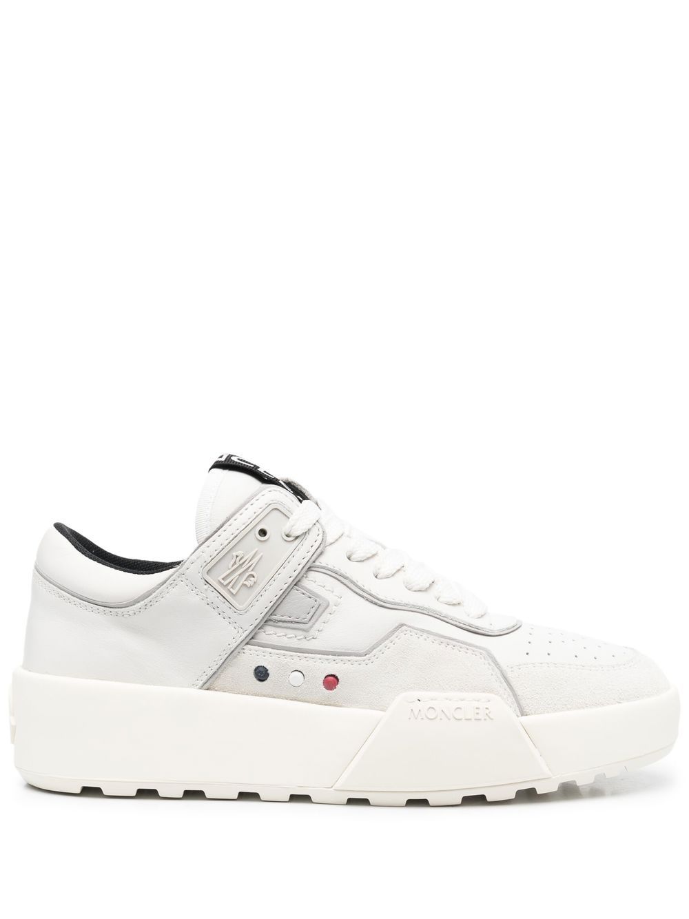 Moncler logo-patch low-top leather sneakers - White von Moncler