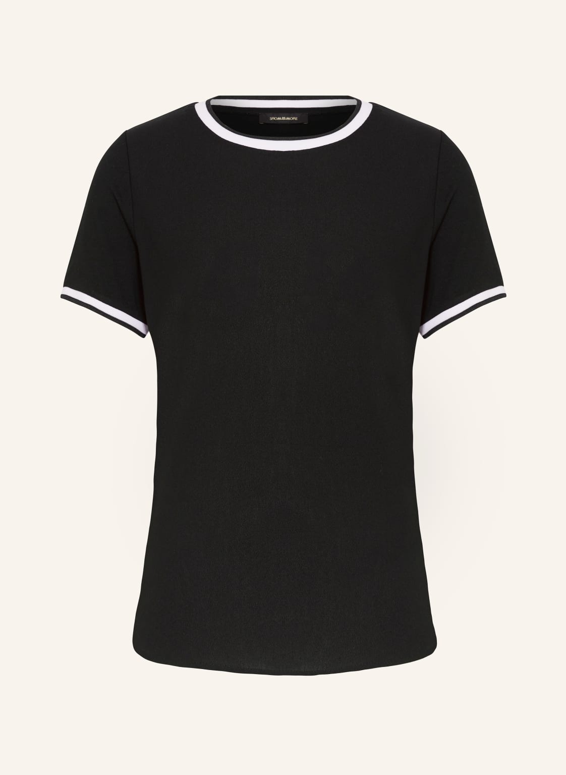 More & More T-Shirt Im Materialmix schwarz von MORE & MORE