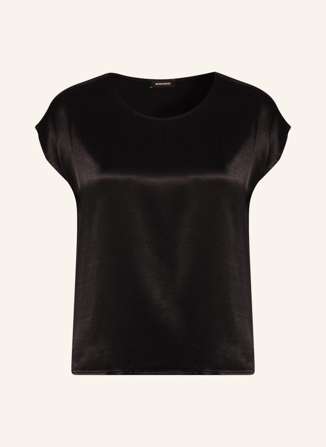 More & More T-Shirt Im Materialmix schwarz von MORE & MORE