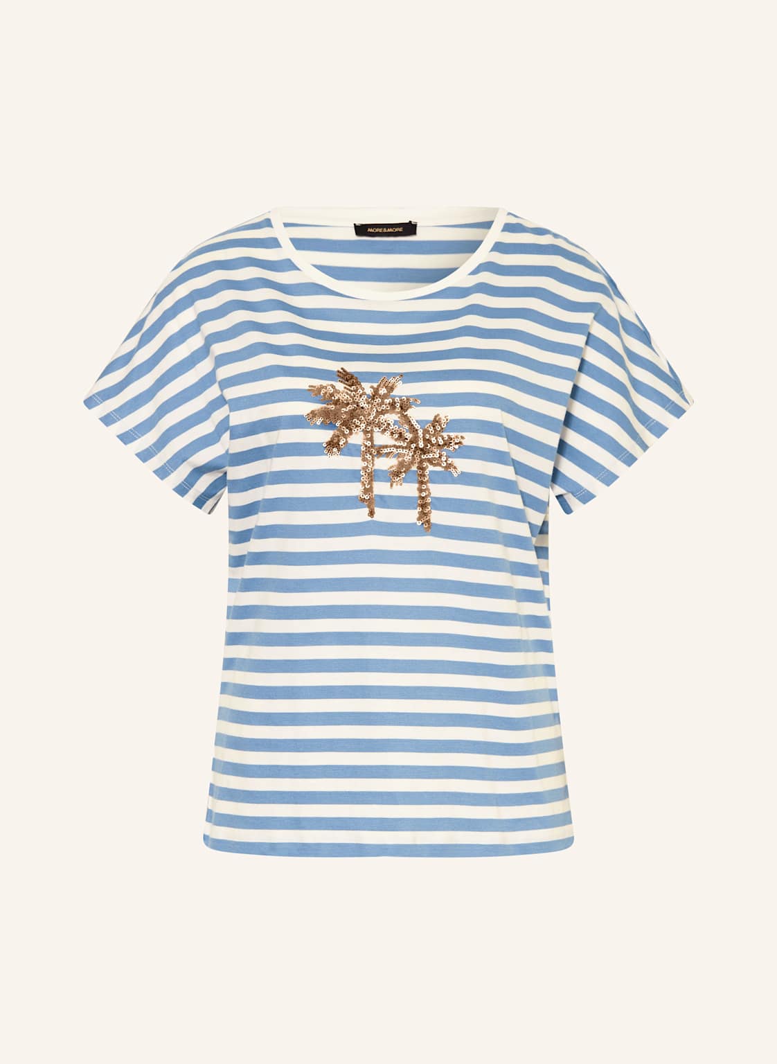 More & More T-Shirt Mit Pailletten blau von MORE & MORE