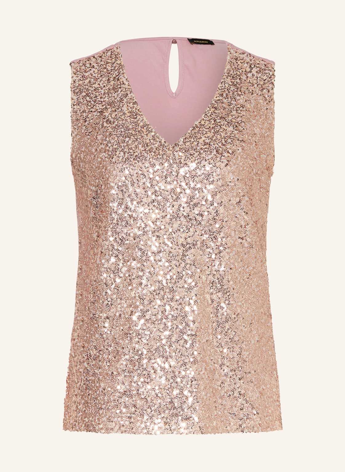 More & More Top Mit Pailletten Im Materialmix rosa More & More Top Mit Pailletten Im Materialmix rosa von MORE & MORE