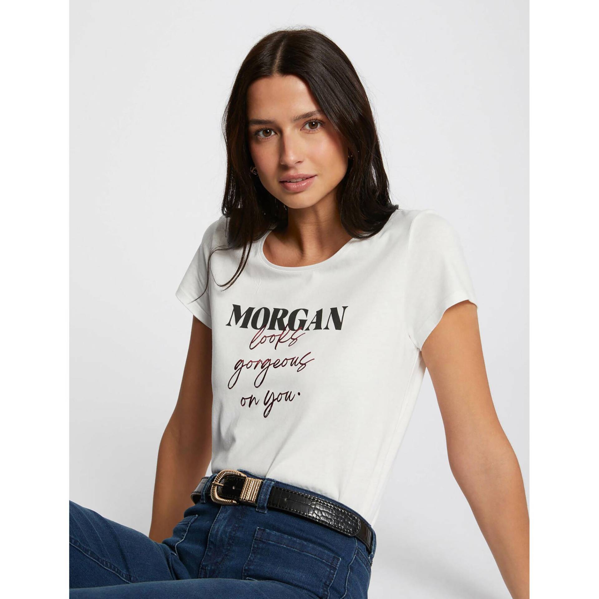 T-shirt Damen Ecru M von MORGAN