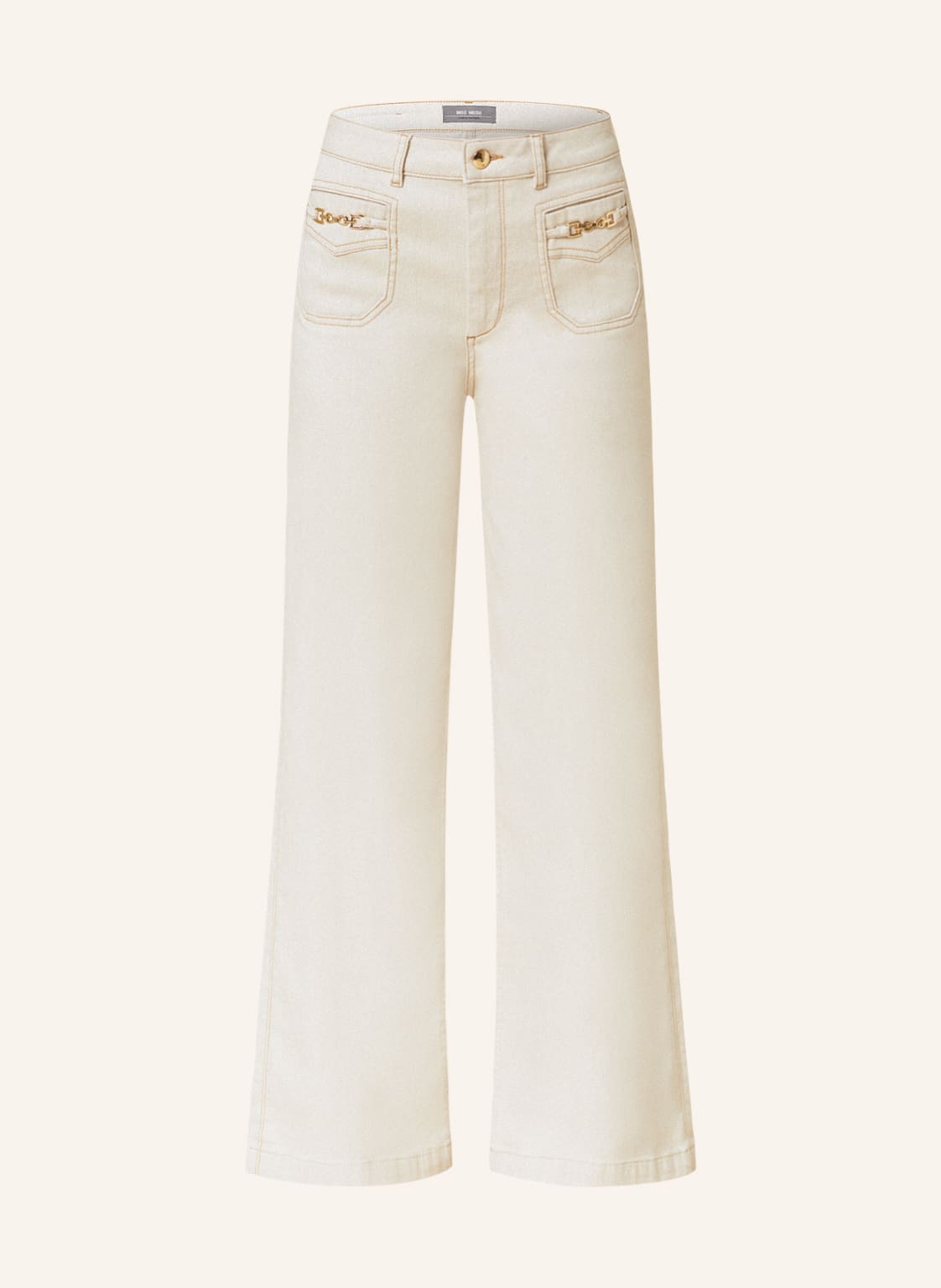 Mos Mosh Flared Jeans Colette Mit Glitzergarn beige von MOS MOSH