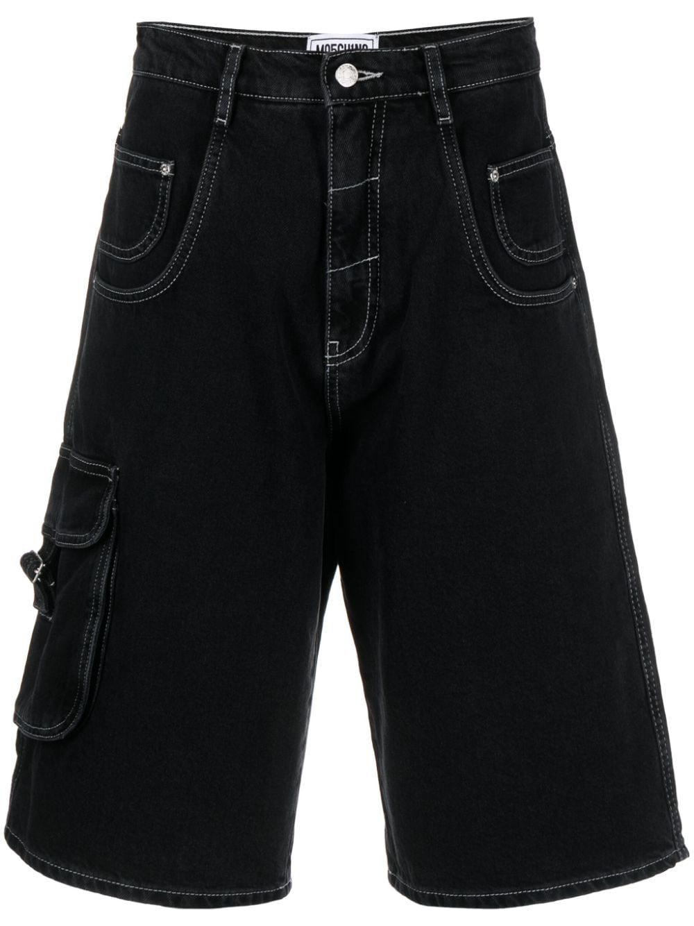 MOSCHINO JEANS contrast-stitching knee-length shorts - Black von MOSCHINO JEANS