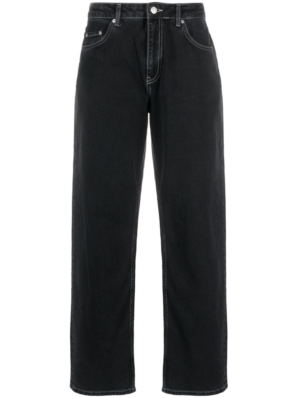 MOSCHINO JEANS contrast-stitching straight-leg jeans - Black von MOSCHINO JEANS