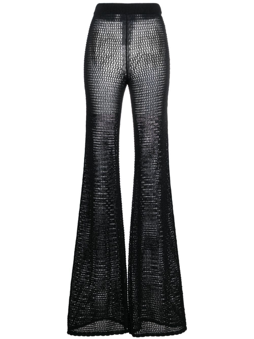MOSCHINO JEANS crochet-knit flared trousers - Black von MOSCHINO JEANS