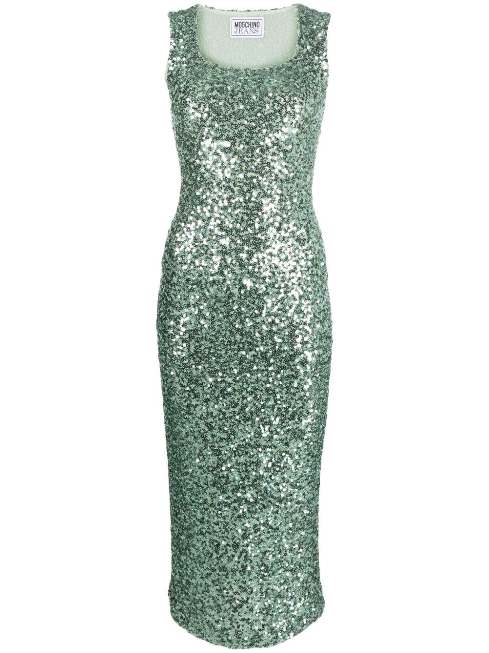 MOSCHINO JEANS cut-out sequined midi dress - Green von MOSCHINO JEANS