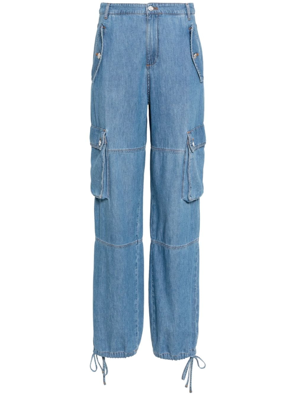 MOSCHINO JEANS drawstring-hem cotton cargo jeans - Blue von MOSCHINO JEANS