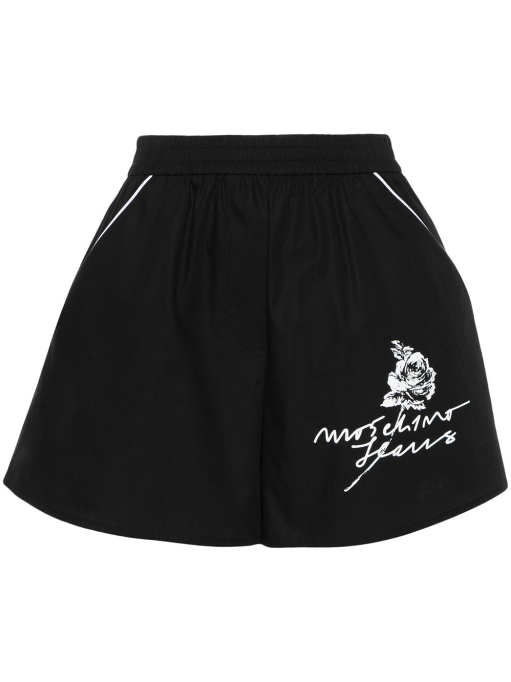 MOSCHINO JEANS flower-print cotton shorts - Black von MOSCHINO JEANS