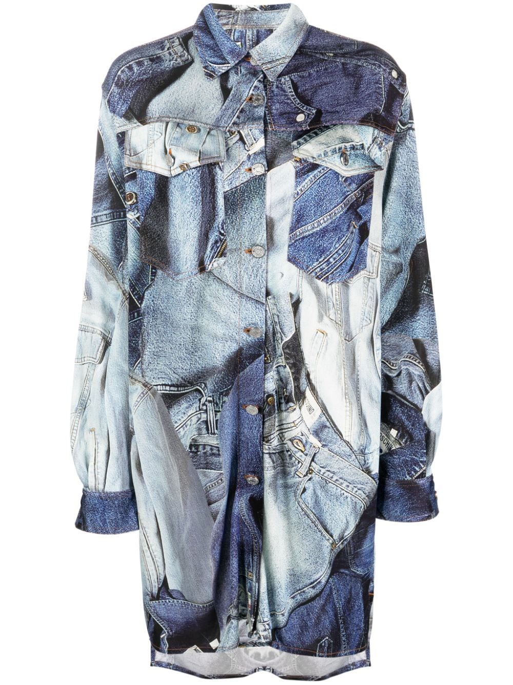 MOSCHINO JEANS graphic-print long-sleeve shirt - Blue von MOSCHINO JEANS