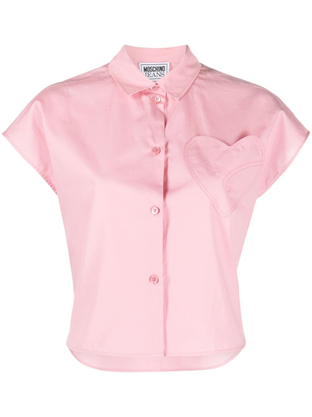 MOSCHINO JEANS heart-patch cotton shirt - Pink von MOSCHINO JEANS