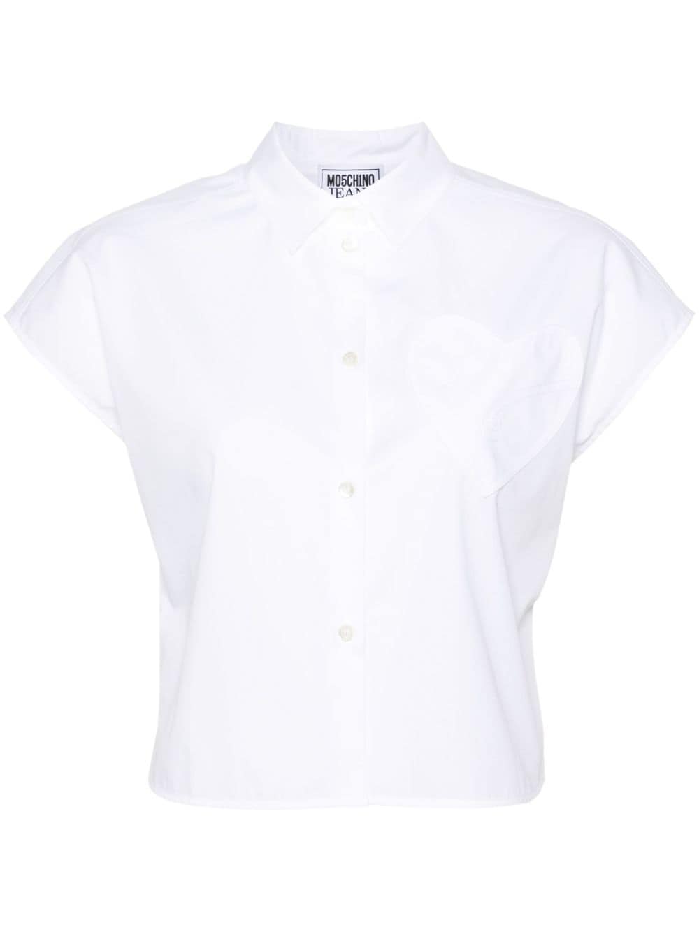 MOSCHINO JEANS heart-patch poplin shirt - White von MOSCHINO JEANS