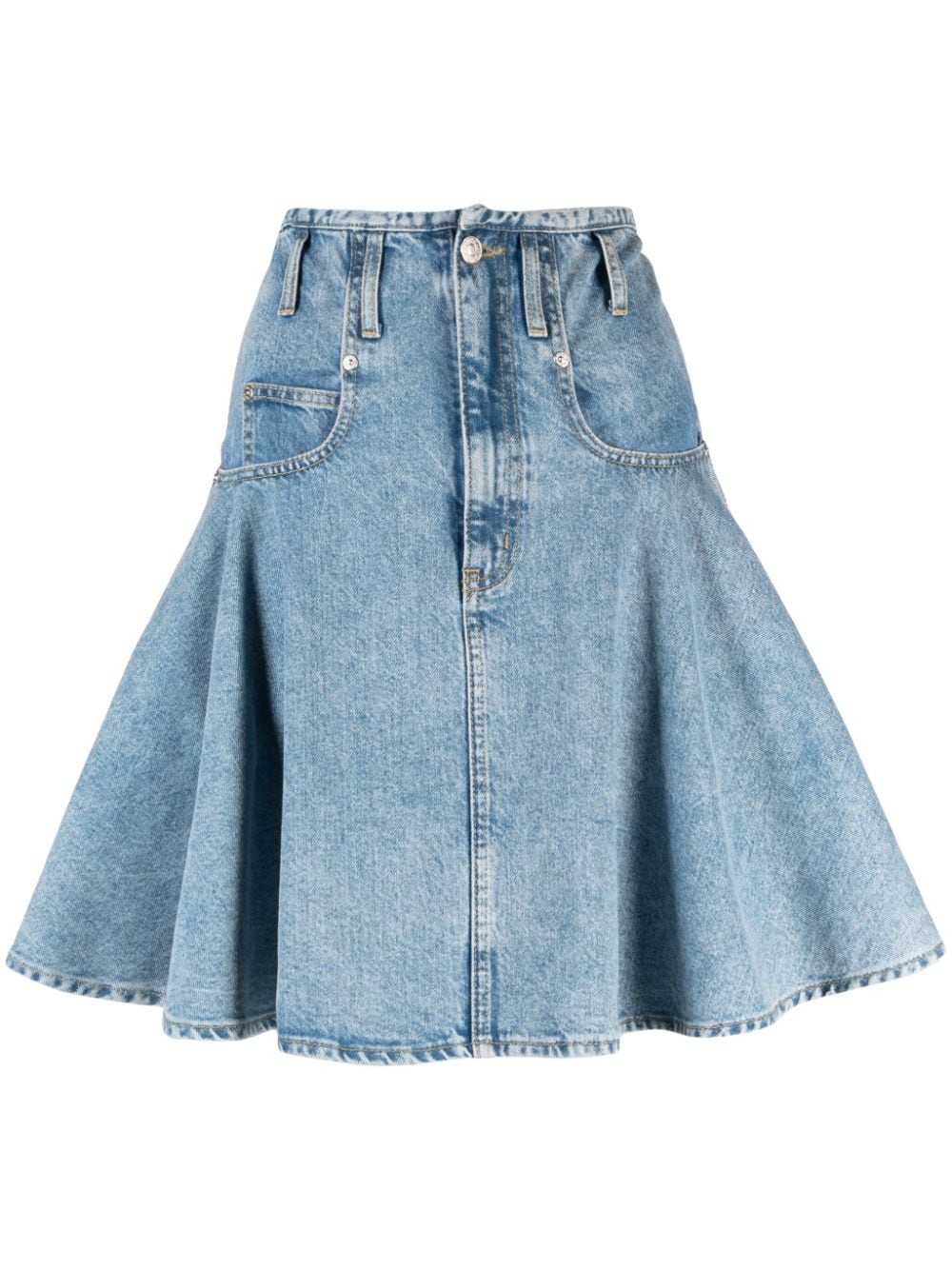 MOSCHINO JEANS high-waisted flared denim skirt - Blue von MOSCHINO JEANS