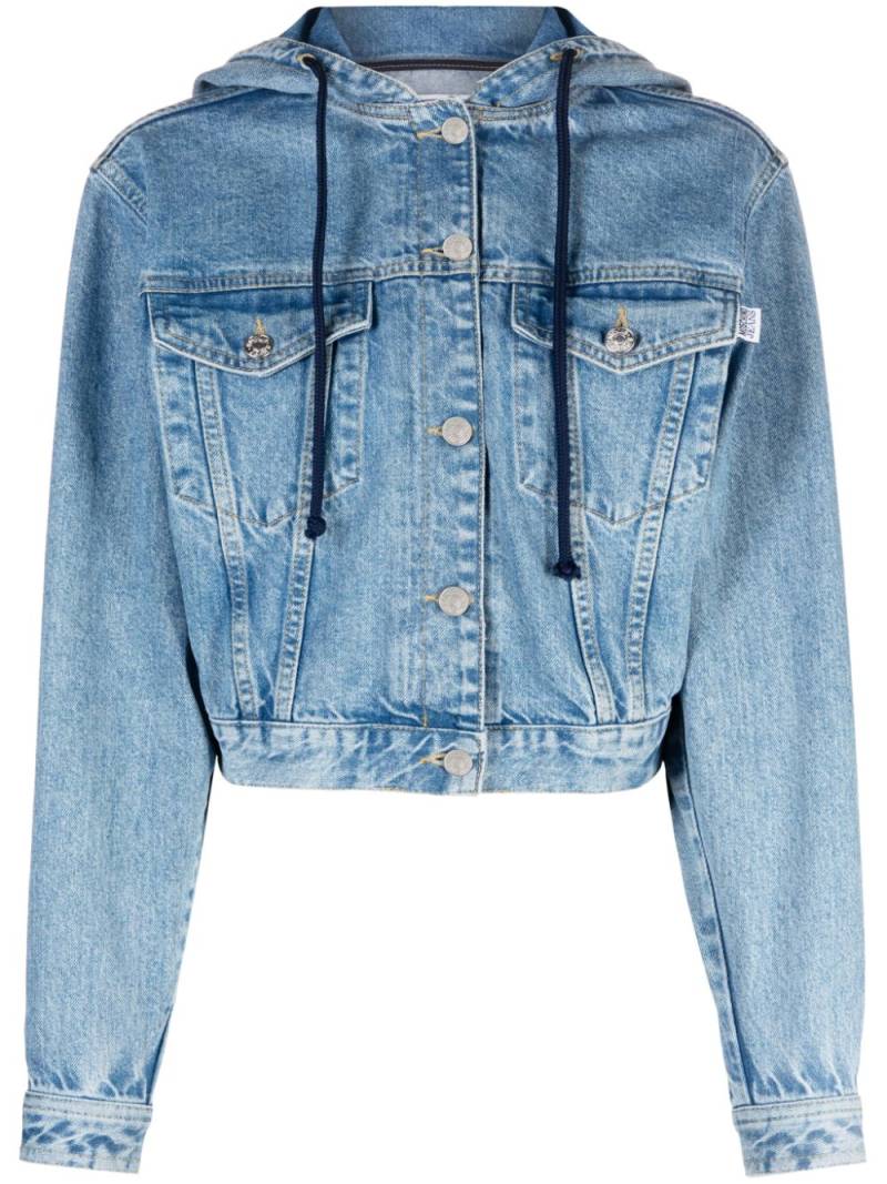 MOSCHINO JEANS hooded cropped denim jacket - Blue von MOSCHINO JEANS