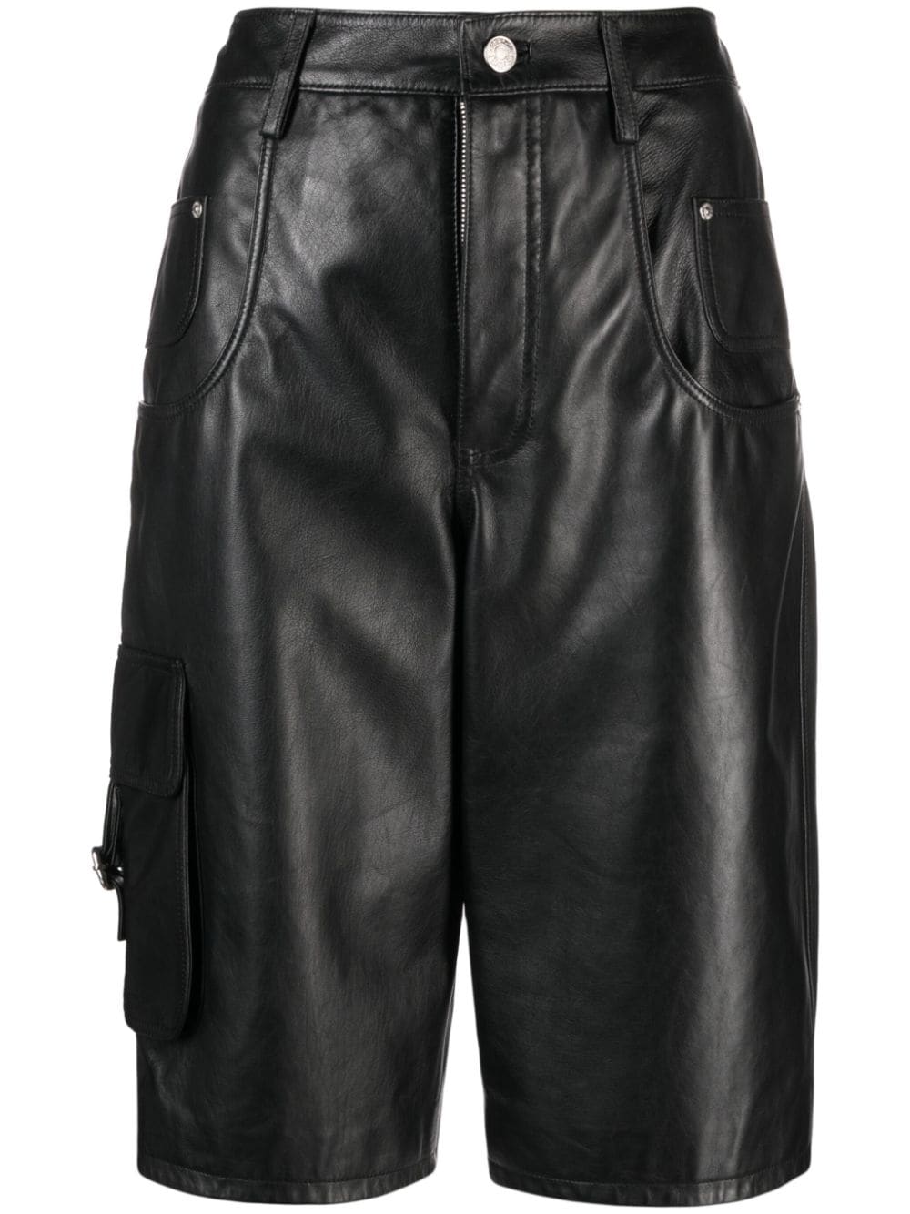 MOSCHINO JEANS knee-length leather shorts - Black von MOSCHINO JEANS