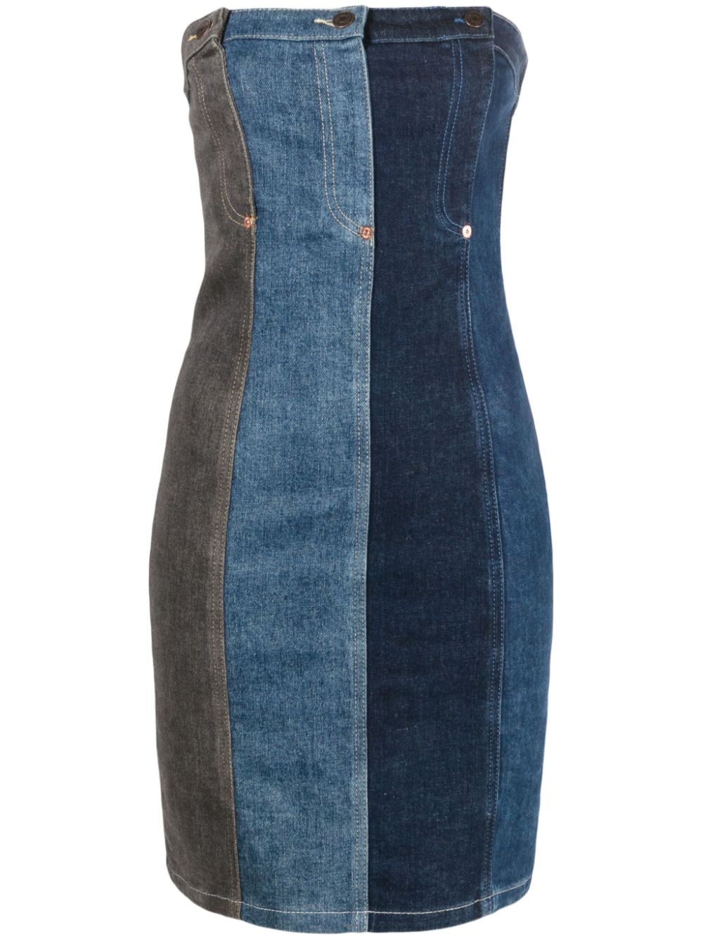 MOSCHINO JEANS layered-design denim dress - Blue von MOSCHINO JEANS