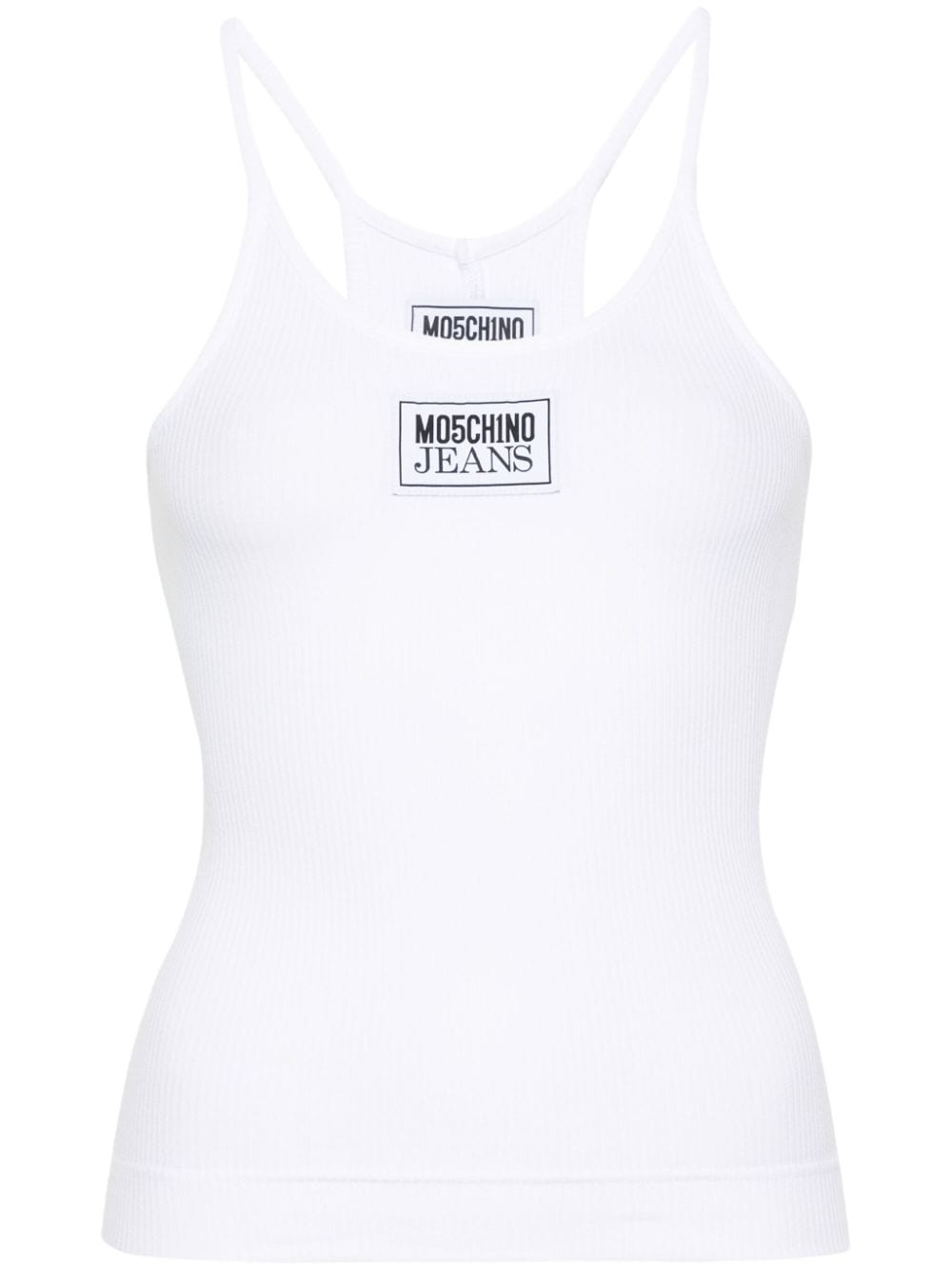 Moschino logo-patch tank top - White von Moschino
