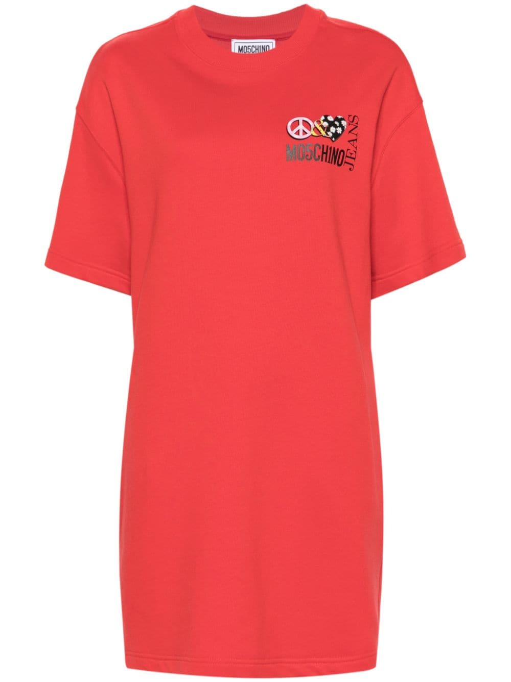 MOSCHINO JEANS logo-print cotton T-shirt dress - Red von MOSCHINO JEANS