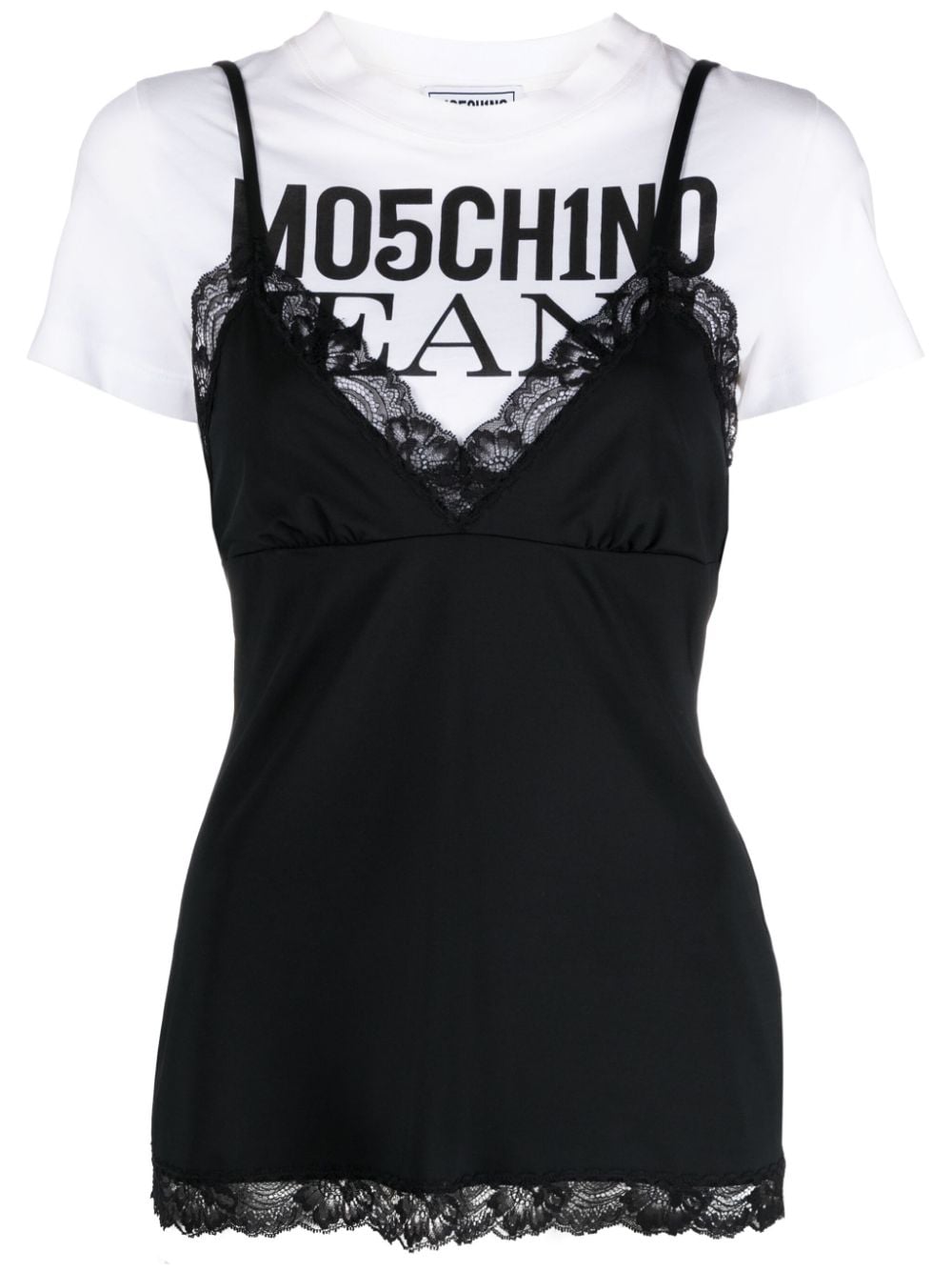 MOSCHINO JEANS logo-print layered T-shirt - Black von MOSCHINO JEANS