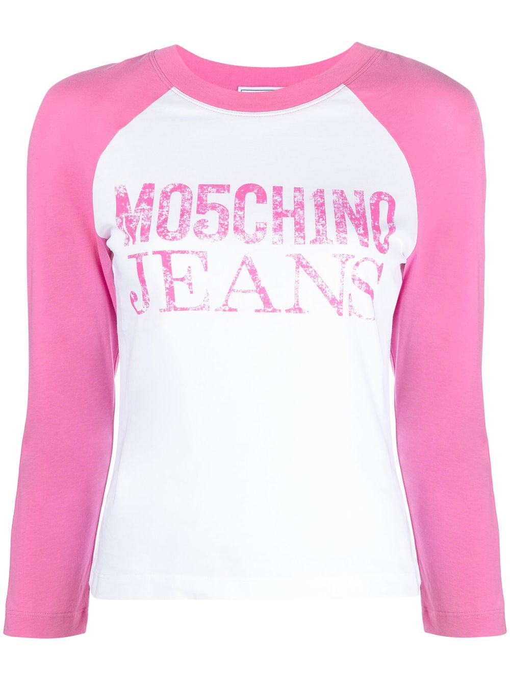 MOSCHINO JEANS logo-print raglan-sleeves jersey top - Pink von MOSCHINO JEANS