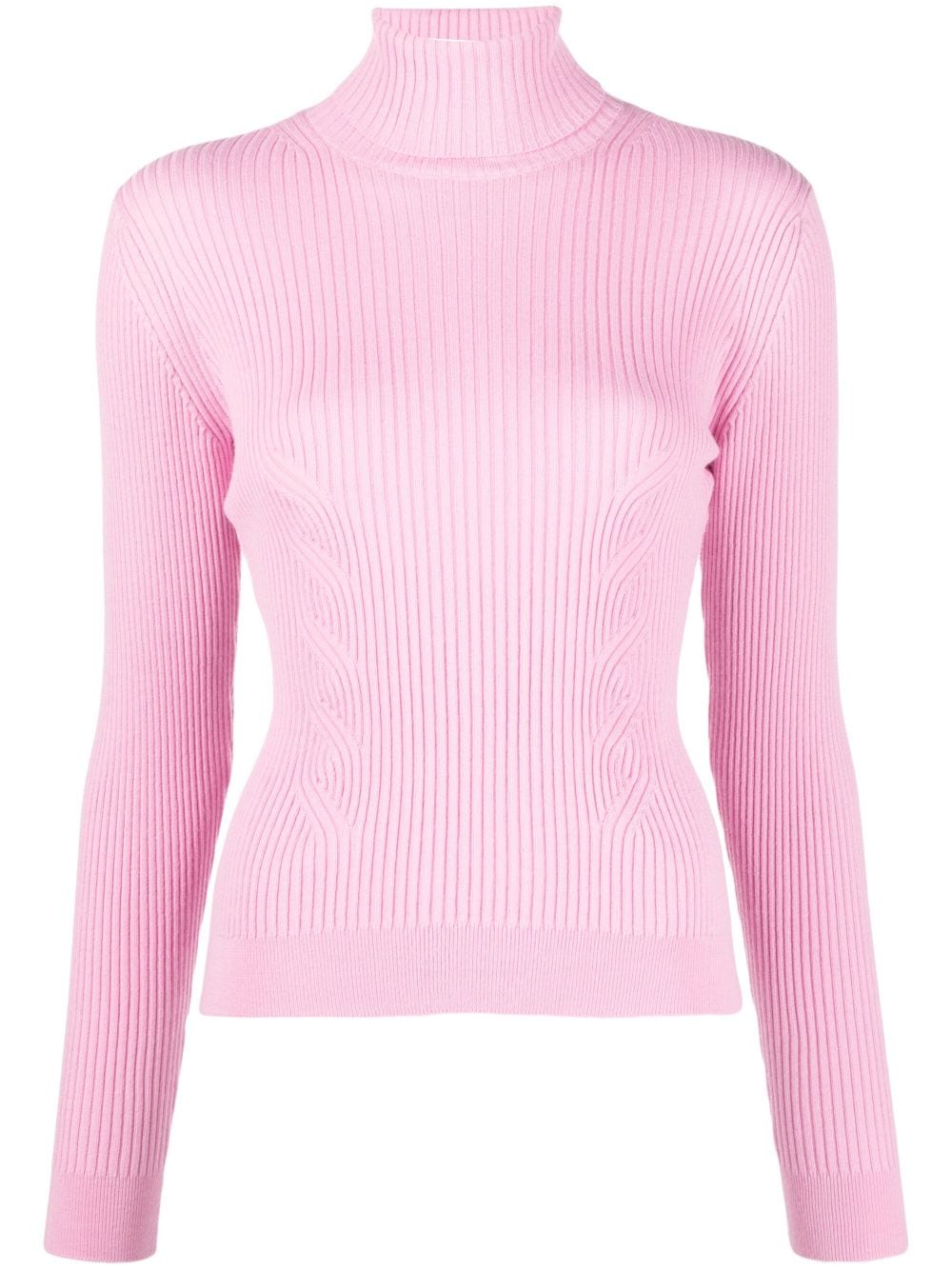 MOSCHINO JEANS ribbed-knit high-neck sweatshirt - Pink von MOSCHINO JEANS
