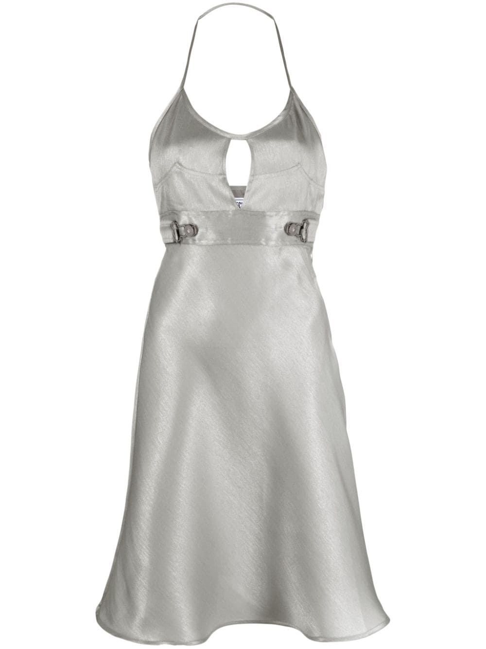 MOSCHINO JEANS satin cut-out halterneck minidress - Grey von MOSCHINO JEANS