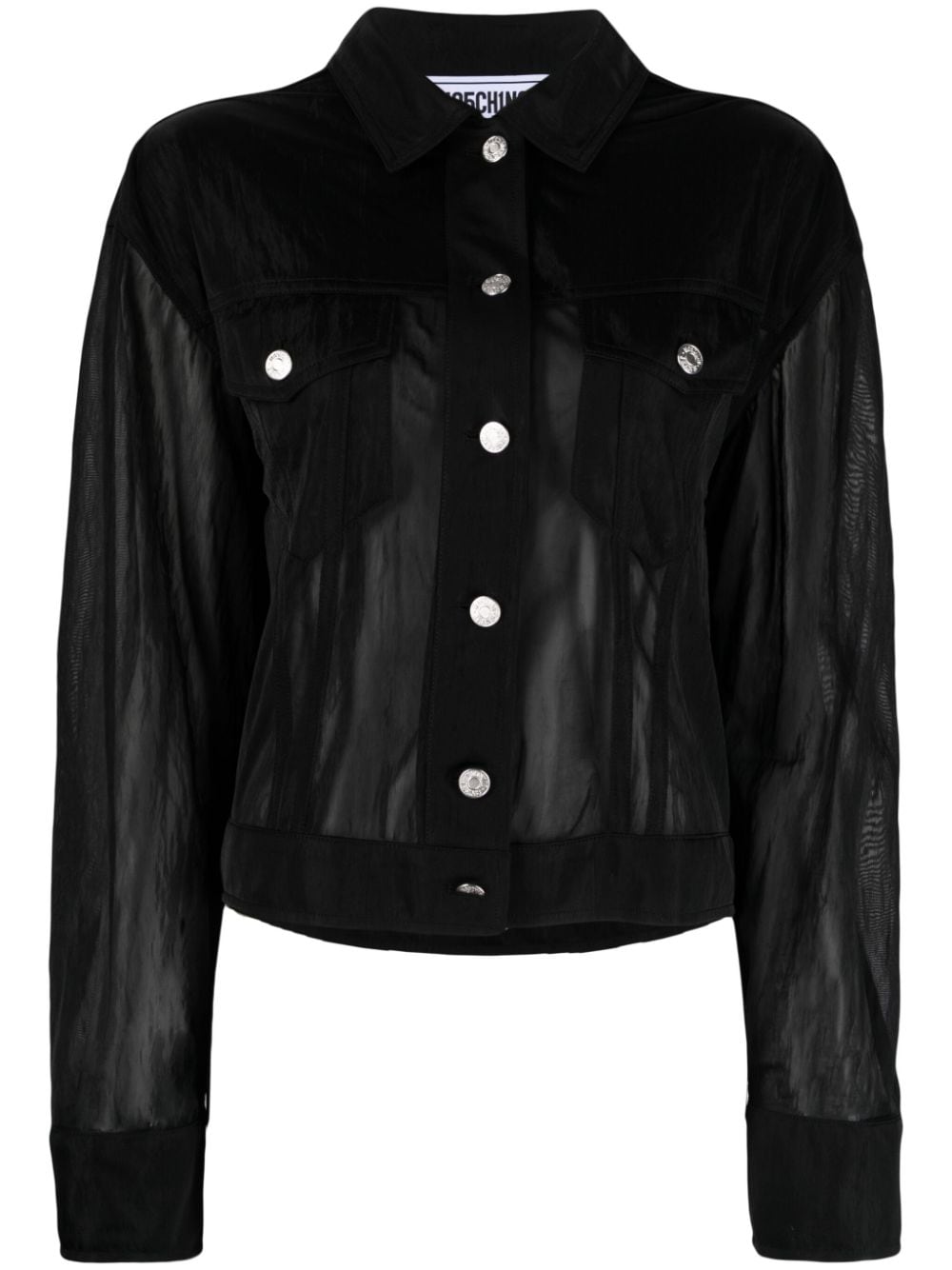 MOSCHINO JEANS sheer buttoned-up shirt - Black von MOSCHINO JEANS