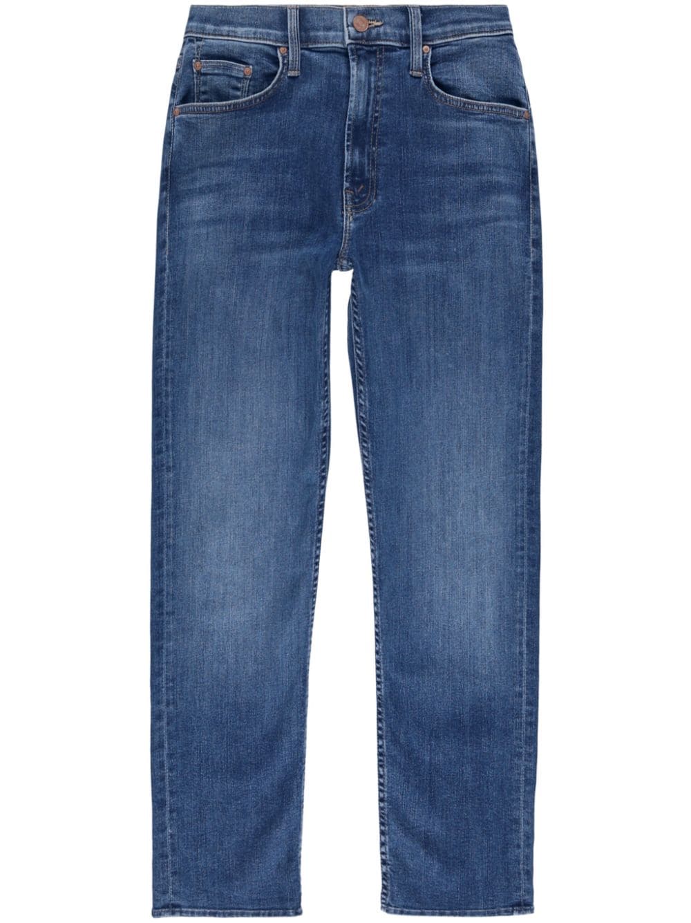 MOTHER Rider mid-rise cropped jeans - Blue von MOTHER