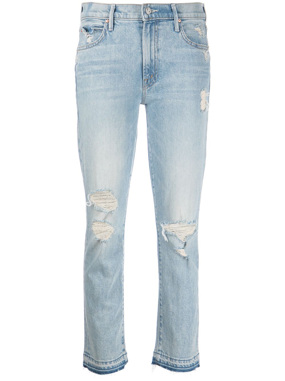 MOTHER The Rascal distressed cropped jeans - Blue von MOTHER