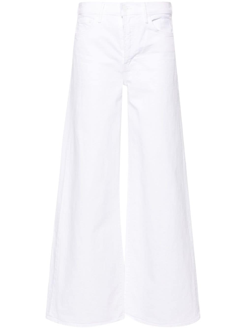 MOTHER The Roller Fray high-rise wide-leg jeans - White von MOTHER