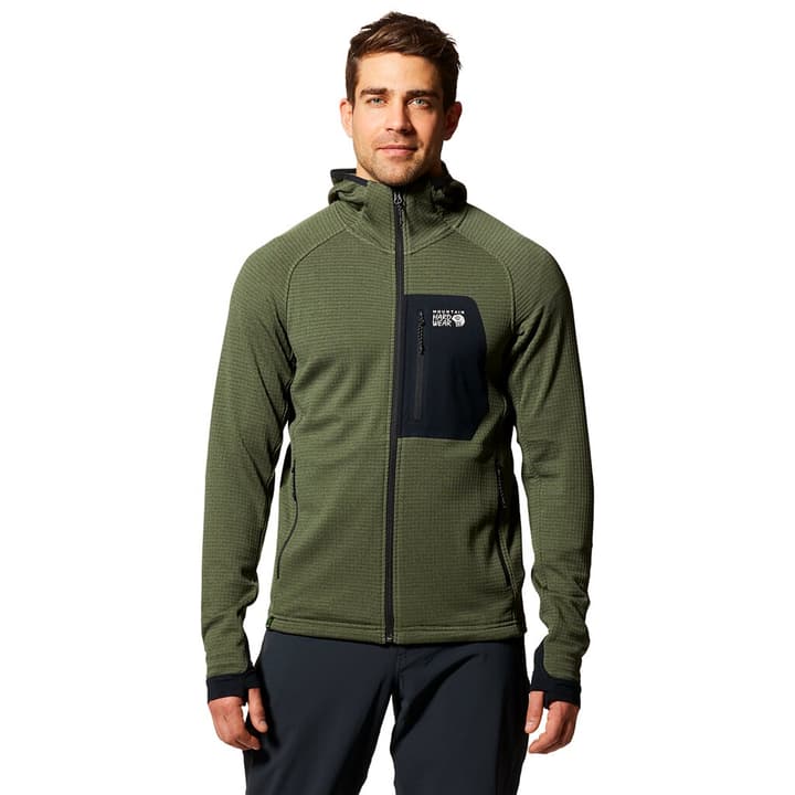 Mountain Hardwear M Polartec Power Grid Full Zip Hoody Fleecejacke moos von MOUNTAIN HARDWEAR