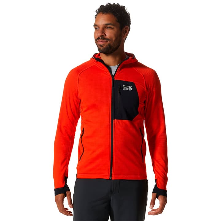 Mountain Hardwear M Polartec Power Grid Full Zip Hoody Fleecejacke rot von MOUNTAIN HARDWEAR