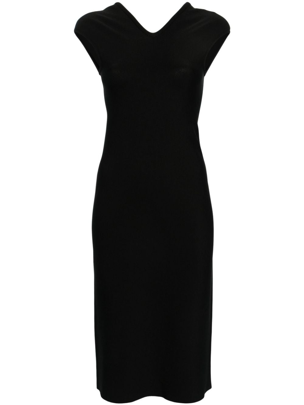 MRZ V-neck pencil midi dress - Black von MRZ