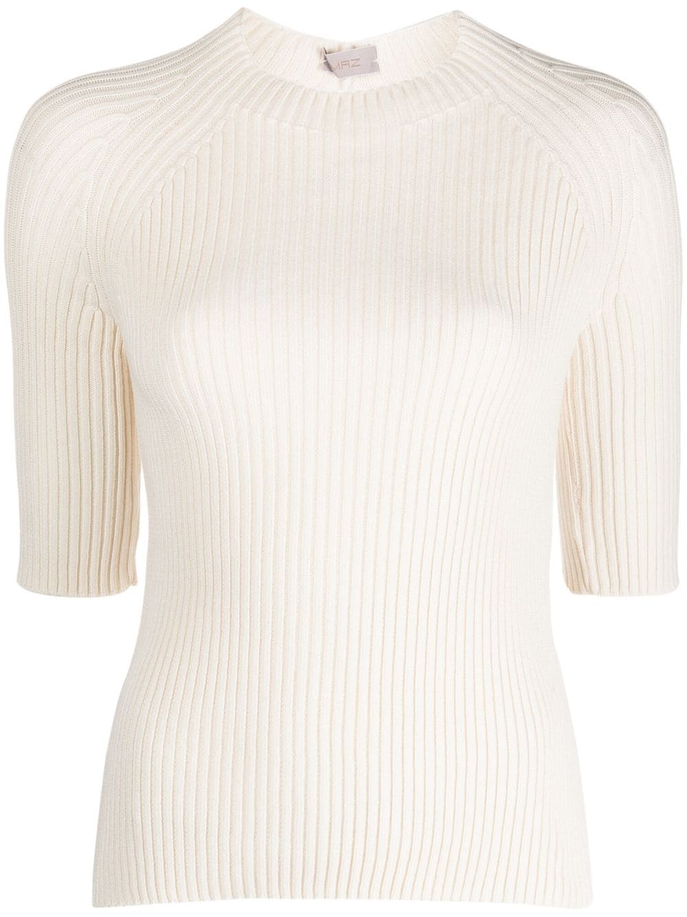 MRZ three-quarter sleeve ribbed knitted top - Neutrals