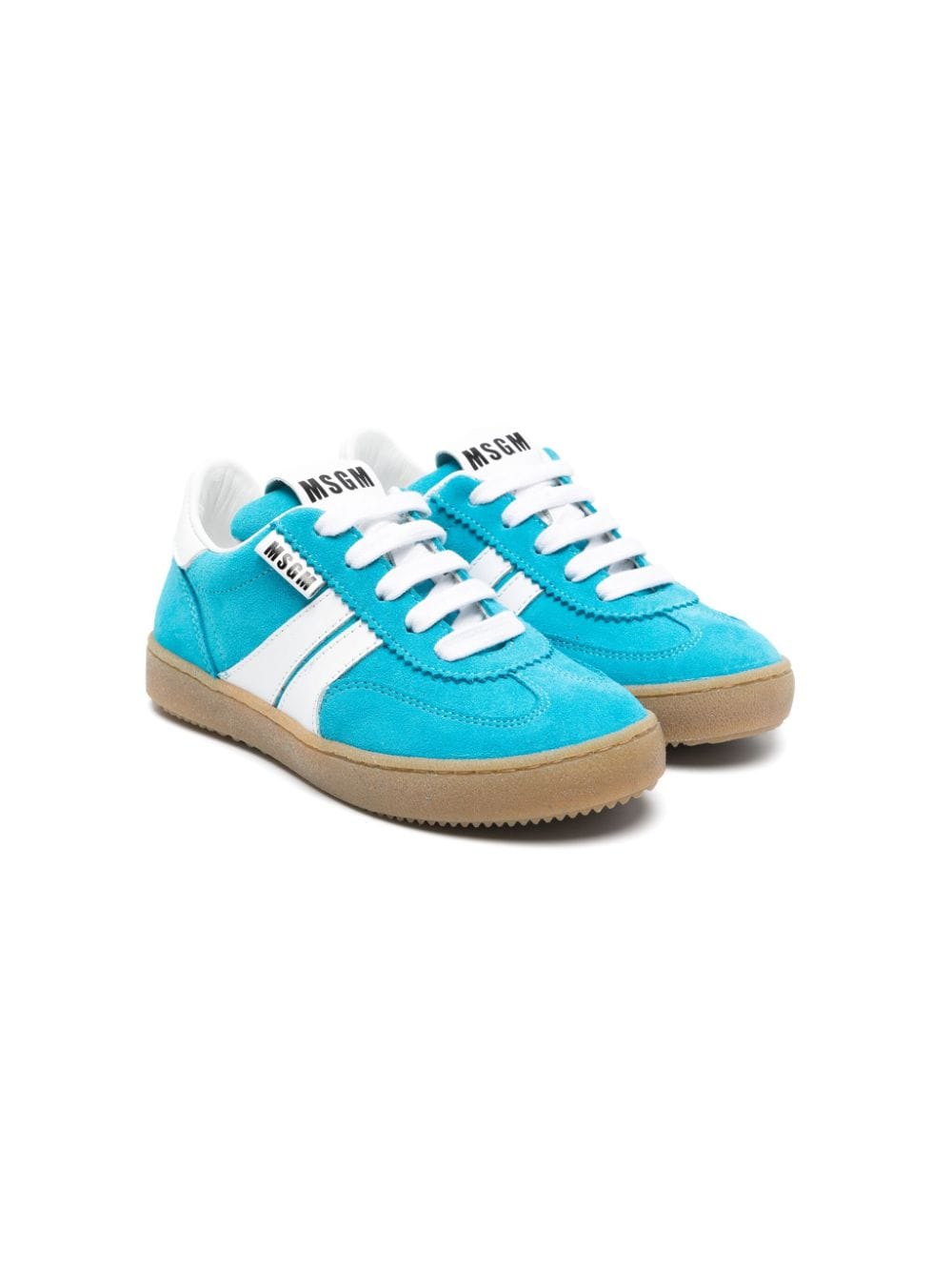 MSGM Kids Retro suede sneakers - Blue von MSGM Kids