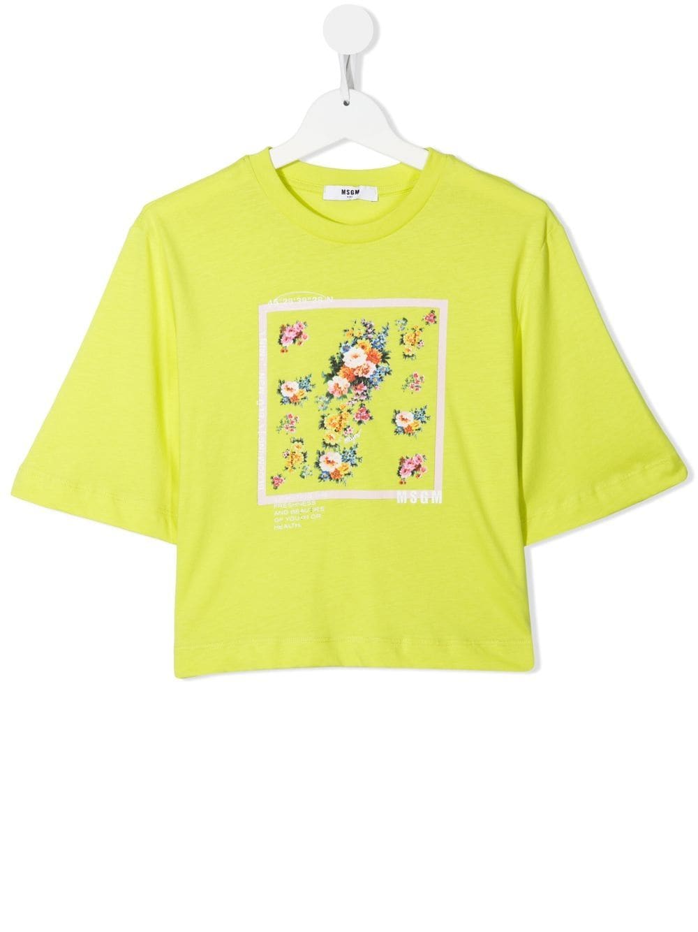 MSGM Kids TEEN floral-print cropped T-shirt - Yellow von MSGM Kids