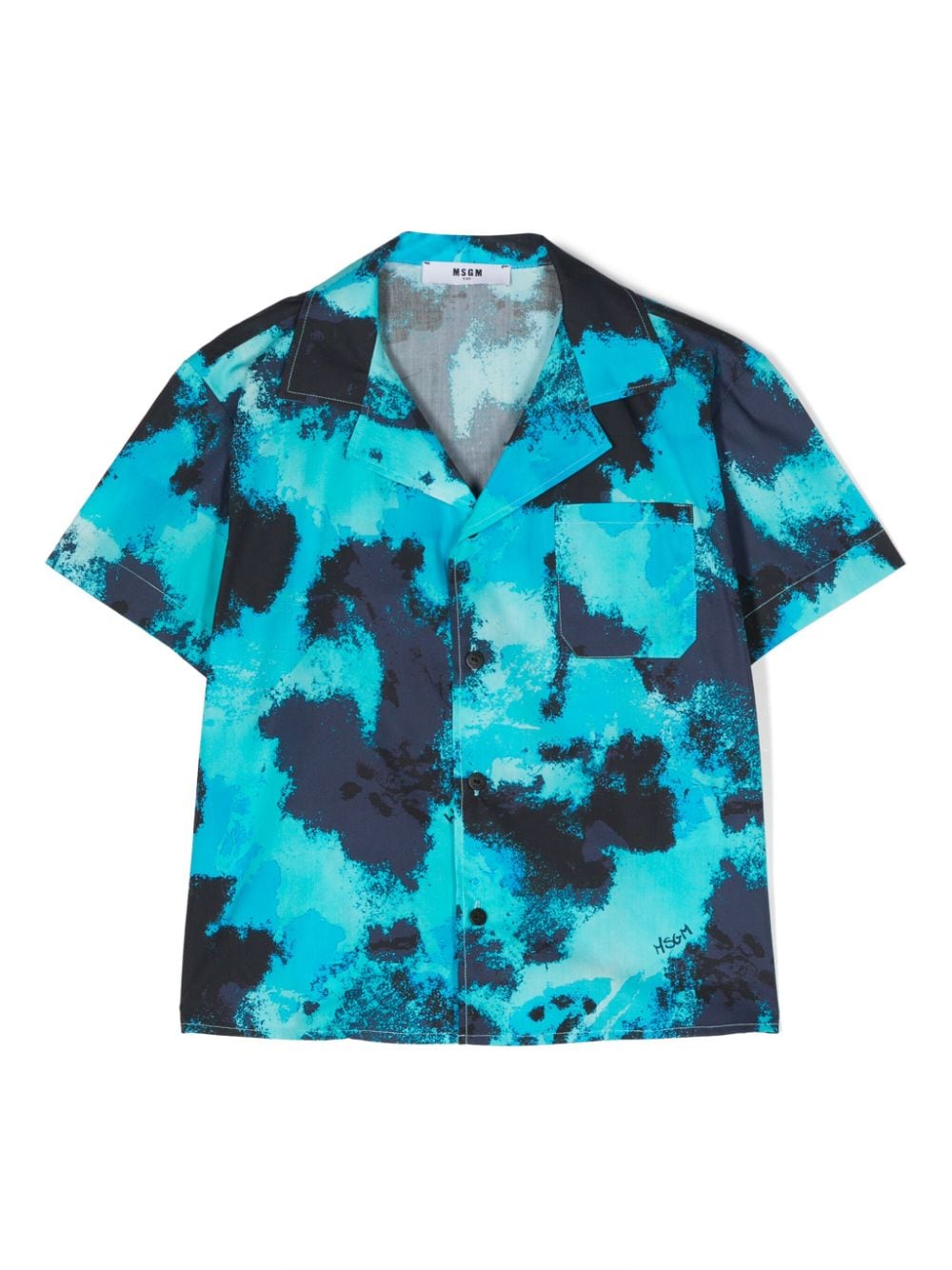 MSGM Kids abstract-print cotton shirt - Blue von MSGM Kids