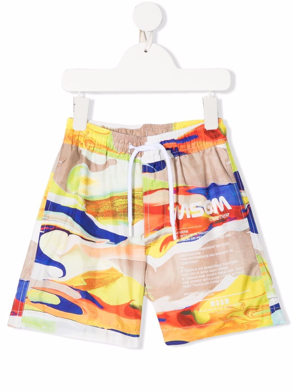 MSGM Kids abstract-print logo swim shorts - Neutrals von MSGM Kids