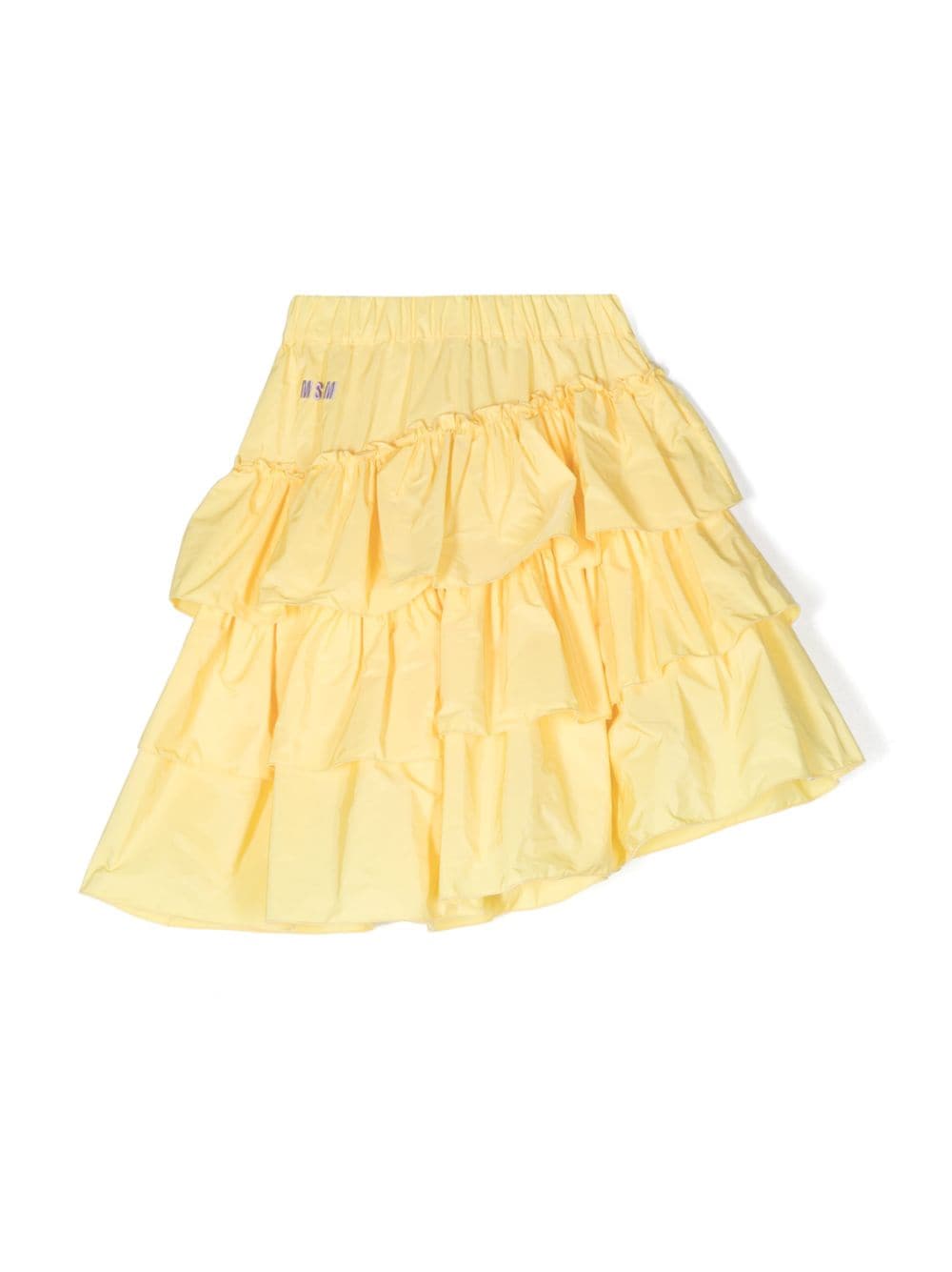MSGM Kids asymmetric tiered skirt - Yellow von MSGM Kids