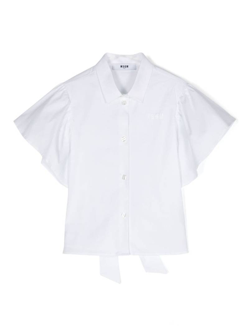 MSGM Kids bow-detail shirt - White von MSGM Kids