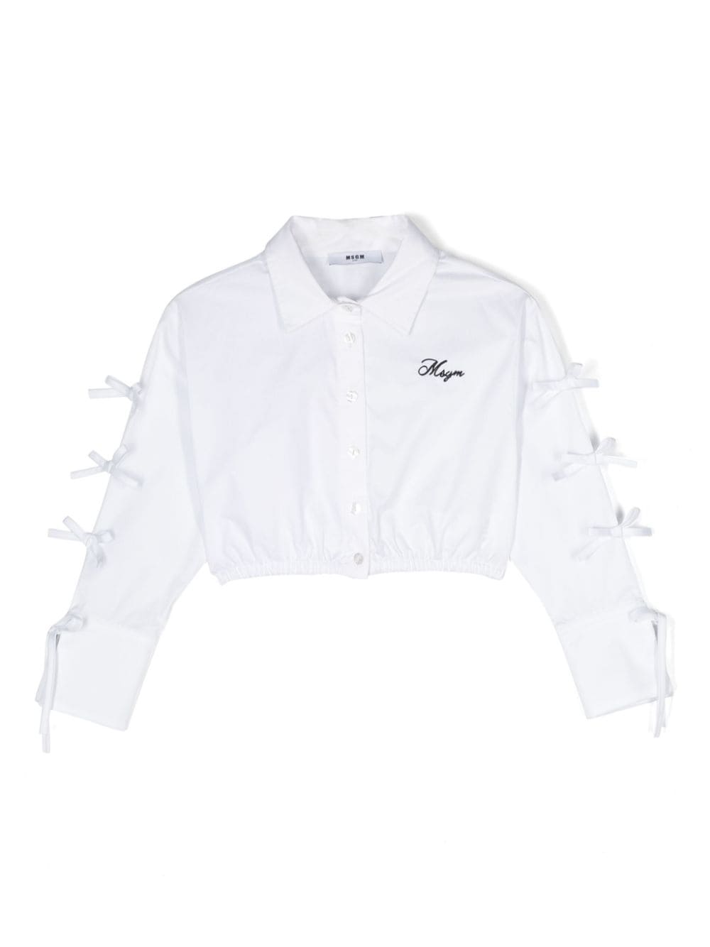 MSGM Kids bow-detailing poplin shirt - White von MSGM Kids