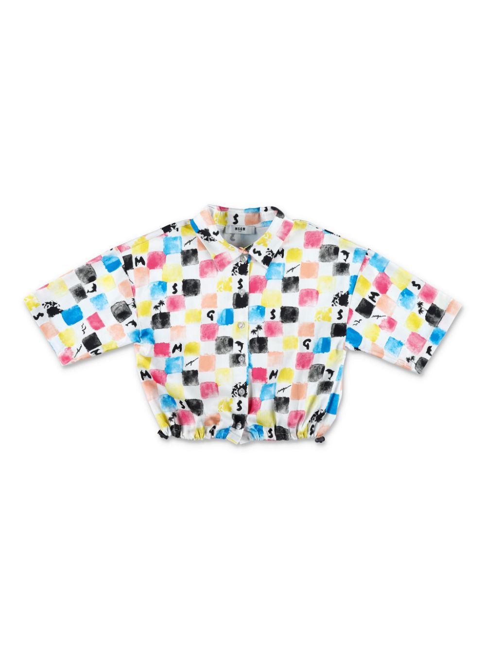 MSGM Kids checked cotton shirt - White von MSGM Kids